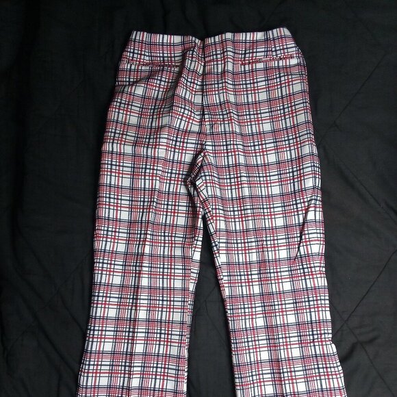 Vintage Levi's Sta-Prest Gals Plaid Polyester Pants Flared - Picture 2 of 8